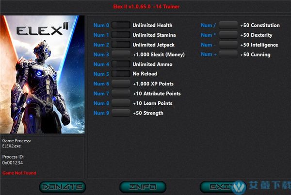 ELEX II十四项修改器HOG版 v1.0