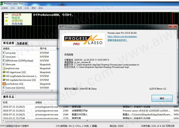 Process Lasso Pro v8.1中文破解版
